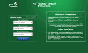 Ach.bancopromerica.com thumbnail