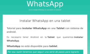 Comoinstalarwhatsappenunatablet.blogspot.com thumbnail