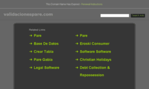 Validacionespare.com thumbnail